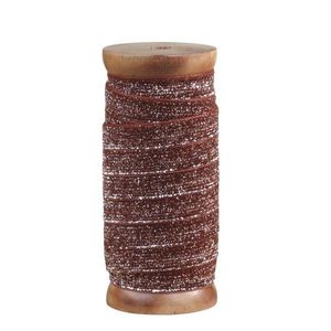 Čokoládová sametová stuha se třpytkami na cívce Ribbon - 12mm * 5 m 30094820 obraz