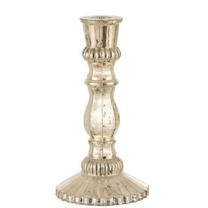 Stříbrný antik skleněný svícen Vintage Chantal L - Ø 12*23 cm 16857 obraz