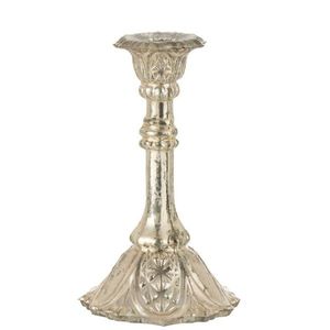 Stříbrný antik skleněný svícen Vintage Chantal M - Ø 10*17 cm 16856 obraz