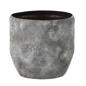 Šedý veliký kovový obal na květináč Rough - Ø 40*37 cm 28719 obraz