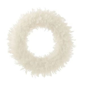 Bílý peříčkový věnec se třpytkami Wreath glitt - Ø 50*6 cm 36852 obraz