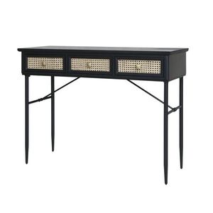 Černý antik dřevěný psací stůl s kovovými nohami Chic - 110*42*80 cm 40043124 obraz