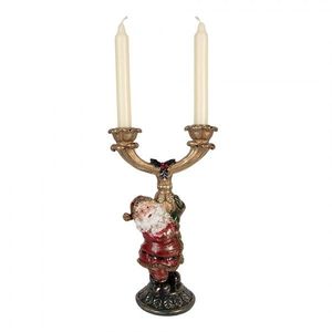 Svícen na 2 úzké svíčky Santa - 17*10*28 cm 6PR6050 obraz