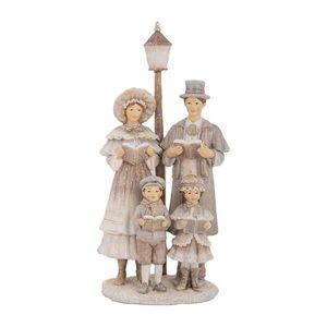 Béžová vánoční dekorace sbor Christmas Choir - 15*11*30 cm 6PR5652 obraz