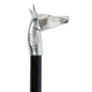 Černá dřevěná vycházková hůl s hlavou koně Horse - 98*5*9, 5 cm EIWSHP obraz