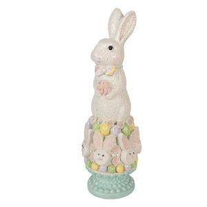 Dekorace králík na podstavci se třpytkami - 12*11*34 cm 6PR6015 obraz