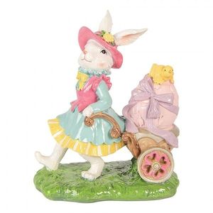 Dekorace králičí žena vezoucí vajíčko - 19*11*23 cm 6PR5949 obraz