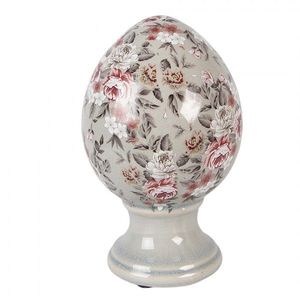 Zelené keramické vajíčko s květy Floria M - Ø 12*19 cm 6CE2399M obraz