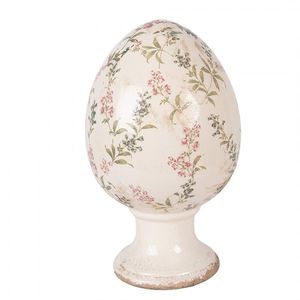 Keramické vajíčko na podstavci s lučními květy Monnia XL - Ø 17*28 cm 6CE2407XL obraz