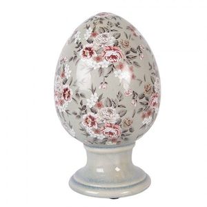 Zelené keramické vajíčko s květy Floria L - Ø 15*24 cm 6CE2399L obraz