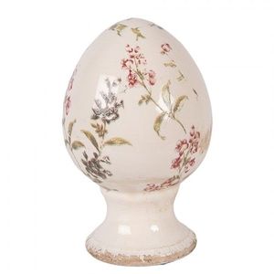 Keramické vajíčko na podstavci s lučními květy Monnia S - Ø 9*14 cm 6CE2407S obraz