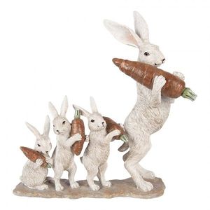 Dekorace zajíčci s mrkvemi - 34*13*33 cm 6PR5983 obraz