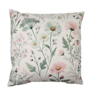 Béžový povlak na polštář s lučními květy - 45*45cm KT021.441 obraz