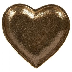 Zlatá antik dekorační miska podnos srdce Raw Gold - 14*14*2 cm 6AL0086 obraz