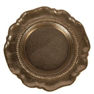 Zlatá antik dekorační kulatá miska podnos Raw Gold - Ø 20*2 cm 6AL0081 obraz