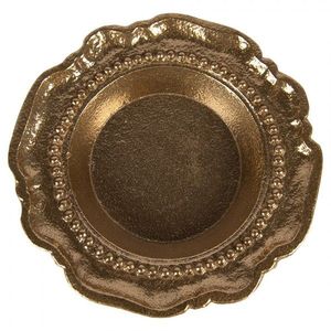 Zlatá antik dekorační kulatá miska podnos Raw Gold - Ø 12*2 cm 6AL0080 obraz