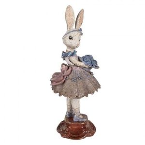 Vintage soška zaječice baletka v sukni a kyticí se zlatou patinou - 15*14*35 cm 6PR6026 obraz
