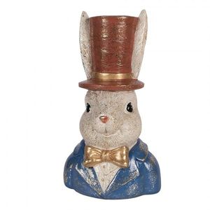 Dekorace busta králík elegán v klobouku a se zlatou patinou - 17*13*29 cm 6PR6028 obraz