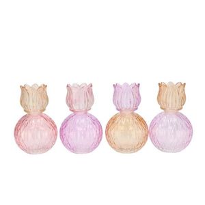 4ks pastelový mix skleněný svícen/ váza tulipán Love Tulip - Ø 11*17cm 314037 obraz