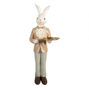 Dekorace králík elegán s podnosem v ruce - 20*20*56 cm 6PR6114 obraz