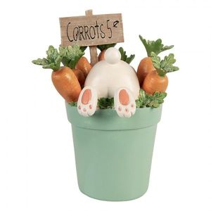 Dekorace králík v květináčku s mrkvemi - 21*20*28 cm 6PR6108 obraz