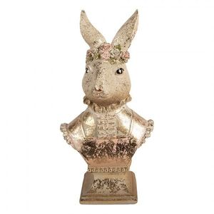 Dekorace busta králičice s čelenkou se zlatou patinou - 16*11*31 cm 6PR5966 obraz