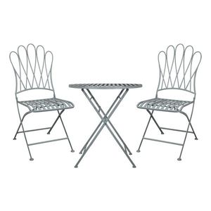 Modrý zahradní bistro stůl a 2 židle La Mointré - Ø 70*75 / 2x 42*55*93cm 40057206 obraz