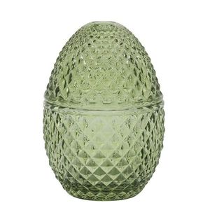 Zelená skleněná dóza vajíčko Saint-Émilion - Ø 8*12 cm 39121821 obraz