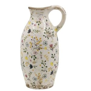 Béžový antik keramický džbán s květy Cavaillon - Ø 15*27 cm 65094919 obraz