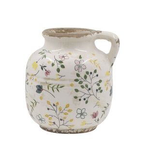 Béžový antik keramický džbán s květy Cavaillon - 13*13 cm 65094819 obraz