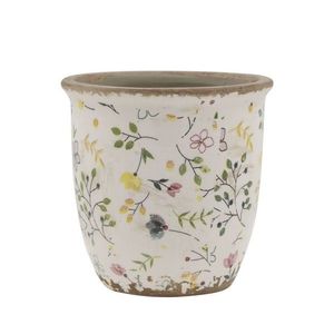 Béžový antik keramický obal květináč s květy Cavaillon S - Ø 12, 5*12, 5 cm 65094519 obraz