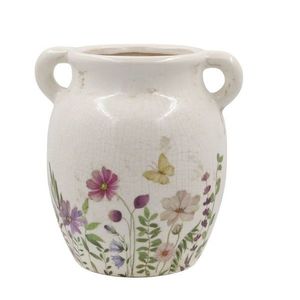 Béžový antik keramický džbán s oušky a květy Avignon - 19*19 cm 65095519 obraz