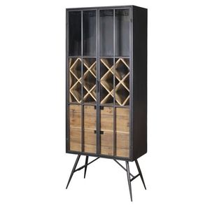 Černá antik kovová vitrína vinotéka Larisse - 65*36*170 cm 40059724 obraz