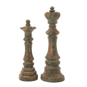 2ks zelená antik dekorace šachové figurky Antiqou - 15*15*51cm 60313 obraz