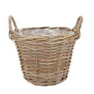 Ratanový květináč /koš s uchy Kuboo grey M - Ø 25*18/24 cm 411694 obraz