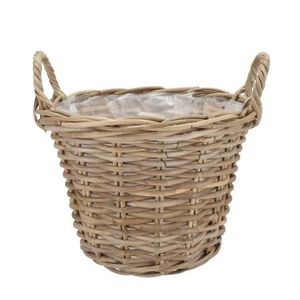 Ratanový květináč /koš s uchy Kuboo grey L - Ø 30*24/29 cm 411695 obraz