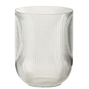 Transparentní skleněná váza s žebrováním Riblier - Ø 17*21 cm 57571 obraz