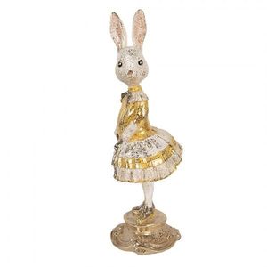Vintage soška zaječice v šatech a se zlatou patinou - Ø 13*36 cm 6PR6027 obraz
