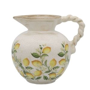 Béžový antik keramický džbán s citróny Limone Blossom - 20, 5*18, 5 cm 65107019 obraz