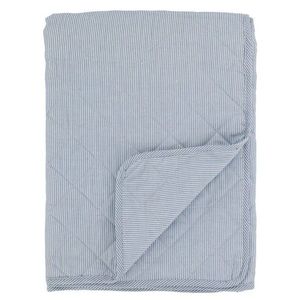 Bílo-modrý pruhovaný bavlněný přehoz Aix Quilt - 130*180 cm 16108506 obraz