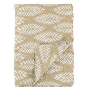 Béžový prošívaný bavlněný přehoz s tropickými listy Aix Quilt - 130*180 cm 16102215 obraz