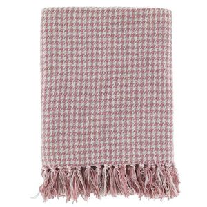 Bílo-malinový přízový pléd se vzorem a třásněmi Aix Hod - 130*150 cm 16097407 obraz