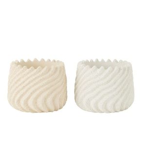 Bílý a krémový cementový obal na květináč Maris - Ø 17*13, 5 cm 53031 obraz