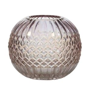 Růžová skleněná perleťová váza Amine - Ø15*11 cm 01359 obraz