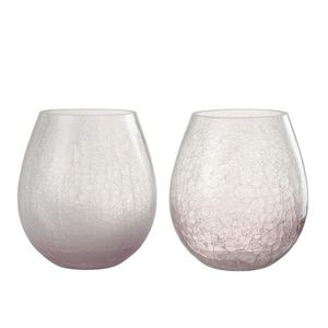 2ks fialkový skleněný veliký svícen Hurricane Kraquel - Ø 18*20 cm 23513 obraz