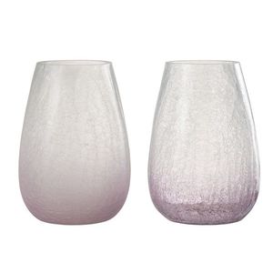 2ks fialkový skleněný veliký svícen Hurricane Kraquel - Ø 17*27 cm 23514 obraz