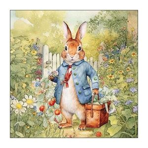Papírové ubrousky s králíčkem na louce Mister Rabbit - 33*33 cm (20ks) 23320420 obraz