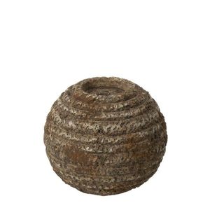 Hnědý antik rustikální cementový kulatý svícen Dibbo - Ø 13*11 cm 53366 obraz