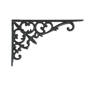 Černá antik litinová policová konzole s ornamenty - 23*3*15 cm 64061124 obraz