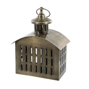 Mosazná antik kovová lucerna domek Mirriane - 16*11*23 cm 25072713 obraz